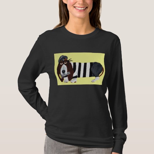 Basset Hound Burglar T-shirt (Voorkant)
