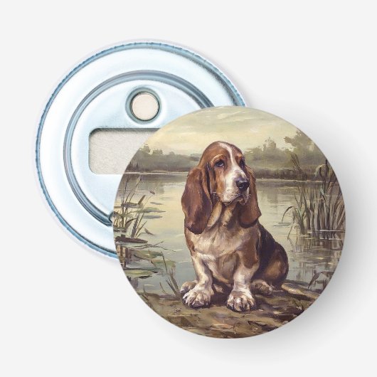 Basset Hound Button Flesopener (Voorkant)