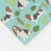Basset Hound Cactus Blanket - hondengiften Fleece Deken (Hoek)