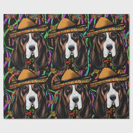 BASSET HOUND CADEAUPAPIER (Vlak)