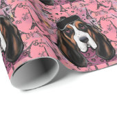 Basset Hound Cadeaupapier (Rol Hoek)