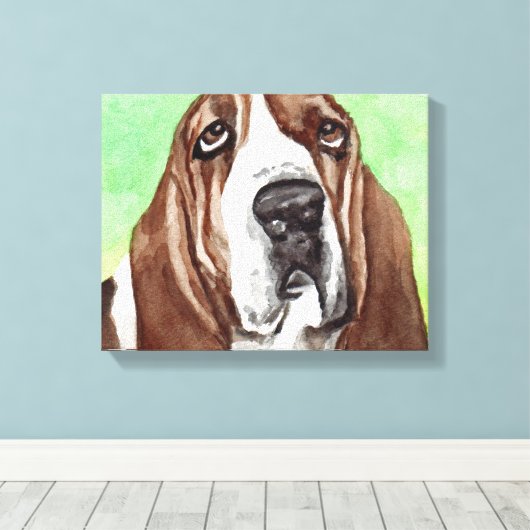 Basset Hound Canvas Art-Prints (Insitu (Houten vloer))