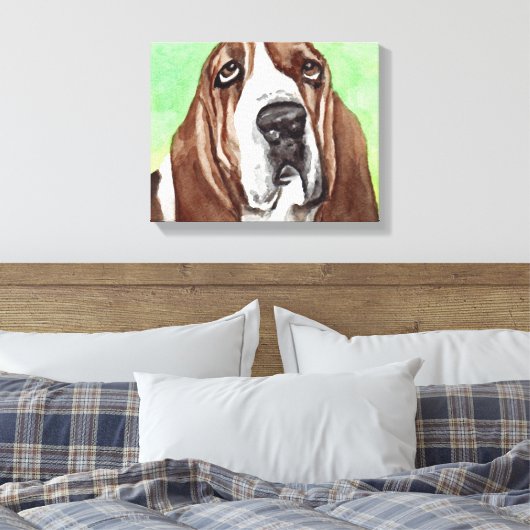 Basset Hound Canvas Art-Prints (Insitu (Slaapkamer))