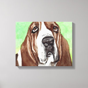 Basset Hound Canvas Art-Prints Afdruk