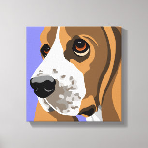 Basset Hound Canvas Art-Prints Afdruk