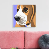 Basset Hound Canvas Art-Prints Afdruk (Insitu (Woonkamer))