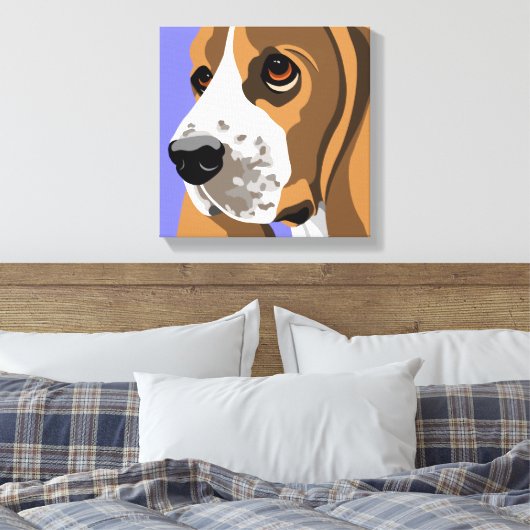 Basset Hound Canvas Art-Prints Afdruk (Insitu (Slaapkamer))