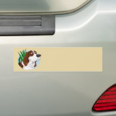 Basset Hound Cartoon Bumpersticker (Op auto)