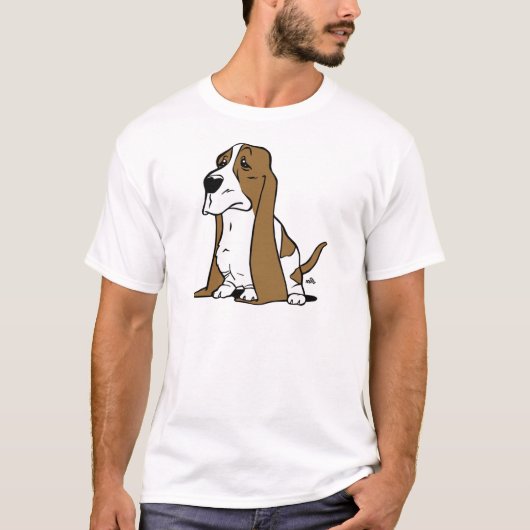 Basset hound cartoon t-shirt (Voorkant)