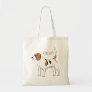 Basset hound cartoonillustratie tote bag