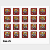 Basset Hound chef Vierkante Sticker (Vel)