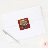 Basset Hound chef Vierkante Sticker (Envelop)
