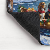 Basset Hound Christmas Boat Holiday Muismat (Hoek)