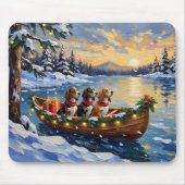 Basset Hound Christmas Boat Holiday Muismat (Voorkant)