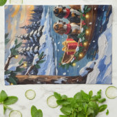 Basset Hound Christmas Boat Holiday Theedoek (Gevouwen)