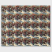 Basset Hound Christmas Carol Singers Painting Cadeaupapier (Vlak)