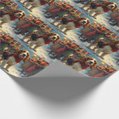 Basset Hound Christmas Carol Singers Painting Cadeaupapier (Hoek)