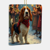 Basset Hound Christmas Carol Singers Painting Keramisch Ornament (Rechts)