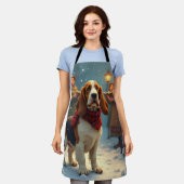 Basset Hound Christmas Carol Singers Painting Schort (Gedragen)