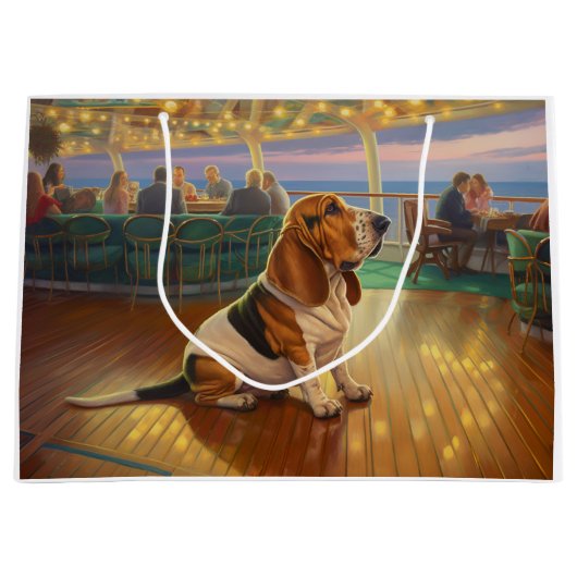 Basset Hound Christmas Cruise: Pawsome Holiday Groot Cadeauzakje (Voorkant)
