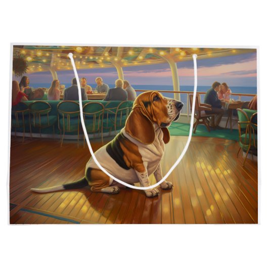 Basset Hound Christmas Cruise: Pawsome Holiday Groot Cadeauzakje (Achterkant)