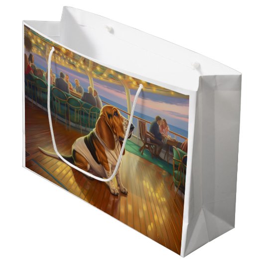 Basset Hound Christmas Cruise: Pawsome Holiday Groot Cadeauzakje (Voorkant Gekanteld)