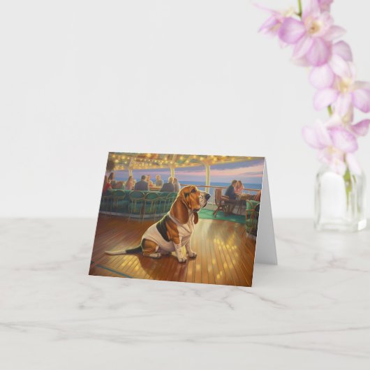 Basset Hound Christmas Cruise: Pawsome Holiday Kaart (Orchidee)
