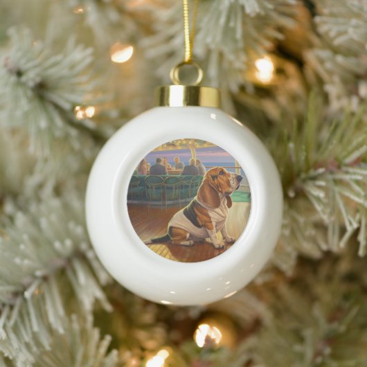 Basset Hound Christmas Cruise: Pawsome Holiday Keramische Bal Ornament (Boom)