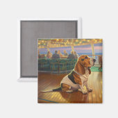 Basset Hound Christmas Cruise: Pawsome Holiday Magneet (Voorkant / Achterkant)