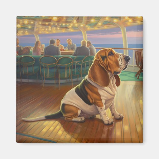 Basset Hound Christmas Cruise: Pawsome Holiday Magneet (Voorkant)