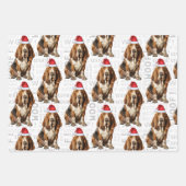 Basset Hound Christmas Dog Red Green Holiday Plaid Inpakpapier Vel (Voorkant 2)