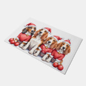 Basset Hound Christmas Dress Santa Hat Deurmat (Schuin)