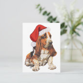 Basset Hound Christmas Feestdagenkaart (Staand voorkant)