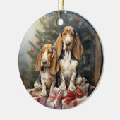 Basset Hound Christmas Keramisch Ornament (Links)
