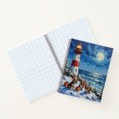 Basset Hound Christmas Lighthouse Holiday Notitieboek (Binnen)