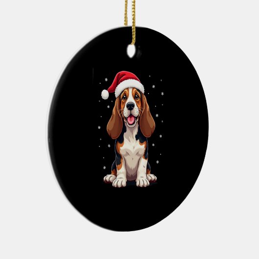 Basset Hound Christmas Tank Top Keramisch Ornament (Rechts)