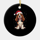 Basset Hound Christmas Tank Top Keramisch Ornament (Voorkant)