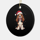 Basset Hound Christmas Tank Top Keramisch Ornament (Links)