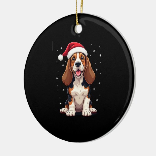 Basset Hound Christmas Tank Top Keramisch Ornament (Links)
