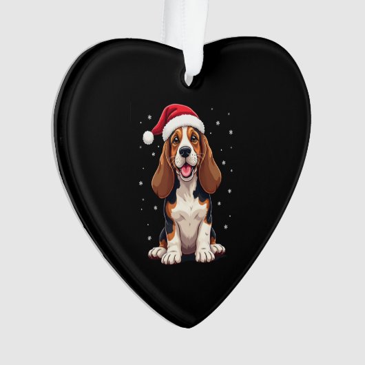 Basset Hound Christmas Tank Top Ornament (voorkant)