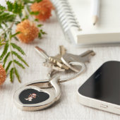 Basset Hound Christmas Tank Top Sleutelhanger (Zijkant)