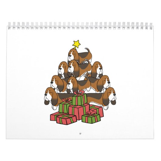 Basset Hound Christmas Tree Kalender (Hoes)