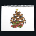 Basset Hound Christmas Tree Kalender<br><div class="desc">This Basset Hound Christmas Tree design makes a great gift for a Basset Hound owner. It features heeft Basset Hound dog illustraties.</div>