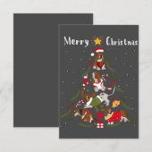 Basset Hound Christmas Tree Xmas Dog Lover  Bedankkaart (Voorkant / Achterkant)