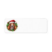 Basset Hound Christmas Wreath Etiket (Voorkant)