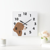 Basset Hound Clock Vierkante Klok (Huis)