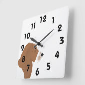 Basset Hound Clock Vierkante Klok (Hoek)