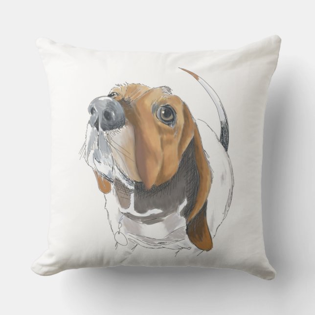 Basset Hound Close-up Cute en lovable Kussen (Voorkant)