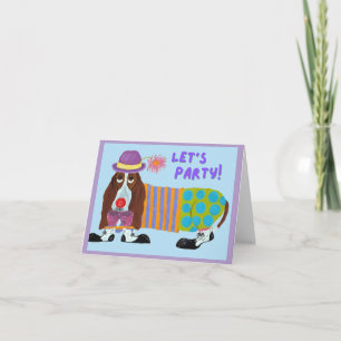 Basset Hound Clown Laten we feestvieren