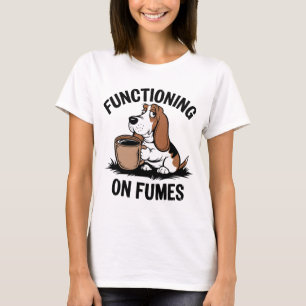 Basset Hound Coffee Mood – Werkend op dampen T-shirt